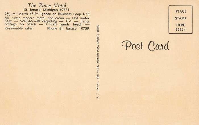 The Pines Motel - Old Postcard View